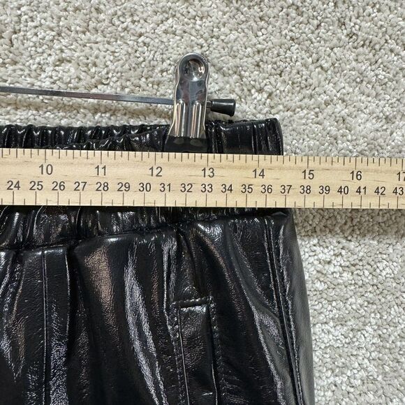 BlankNYC Black Pleather Wide Leg Pants Women's Medium Pull On High Rise Trousers - Picture 15 of 16